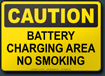 Caution Battery Charging Area No Smoking Sign
