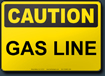 Caution Gas Line Sign