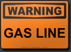Warning Gas Line Sign